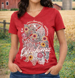 Oh what a beautiful mornin / red V-neck women's cut