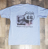 Dust Bowl Route 66 on Blue Denim