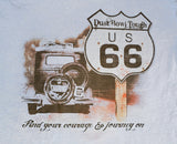 Dust Bowl Route 66 on Blue Denim