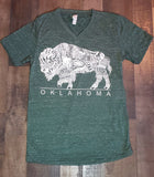 Oklahoma Green Buffalo V-neck